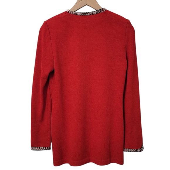 Vtg St John Collection Marie Gray Skirt Suit Set Size 4 Red Santana 2 Piece - Picture 3 of 15